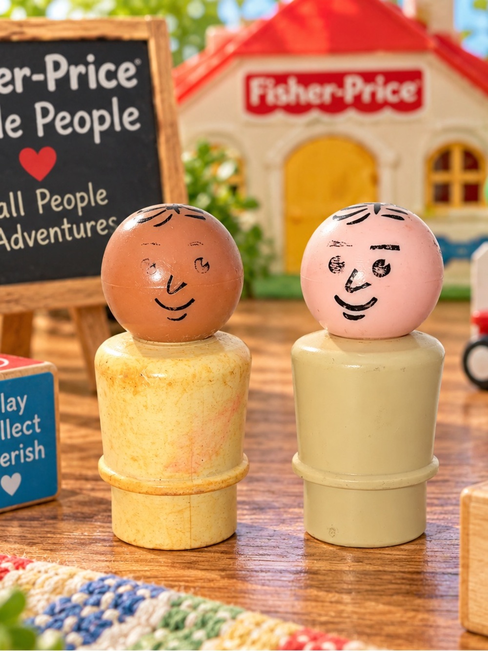 Vintage Fisher Price Little People Lot of 2 Family Men Original Figures
